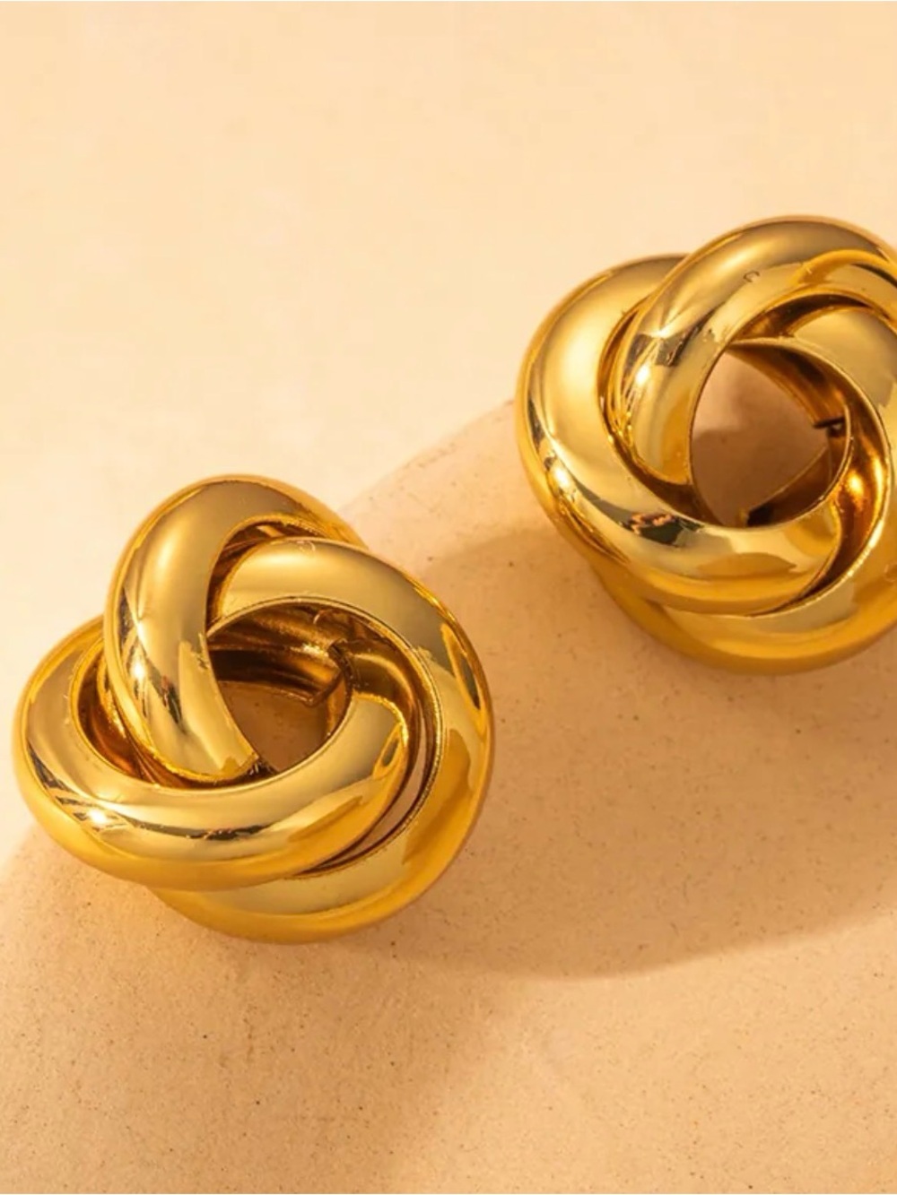 18k gold Classic Gold Knot Stud Earrings - Women's Jewelry